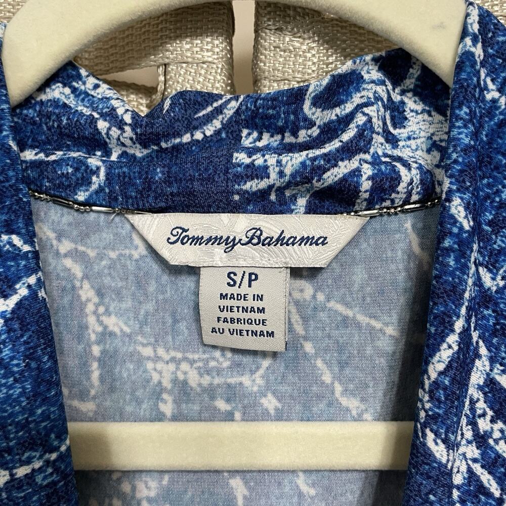 TOMMY BAHAMA BIMINI COWL NECK DRESS Women’s S Navy Print Slinky Knit Sleeveless - Picture 6 of 9
